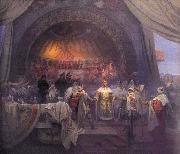 Alfons Mucha The Bohemian King Premysl Otakar II: The Union of Slavic Dynasties Sweden oil painting artist